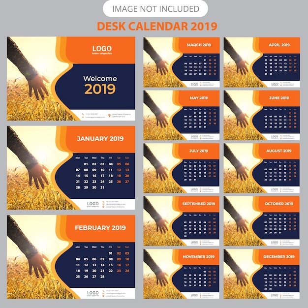 Desk calendar 2019