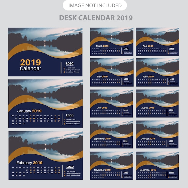 Desk calendar 2019