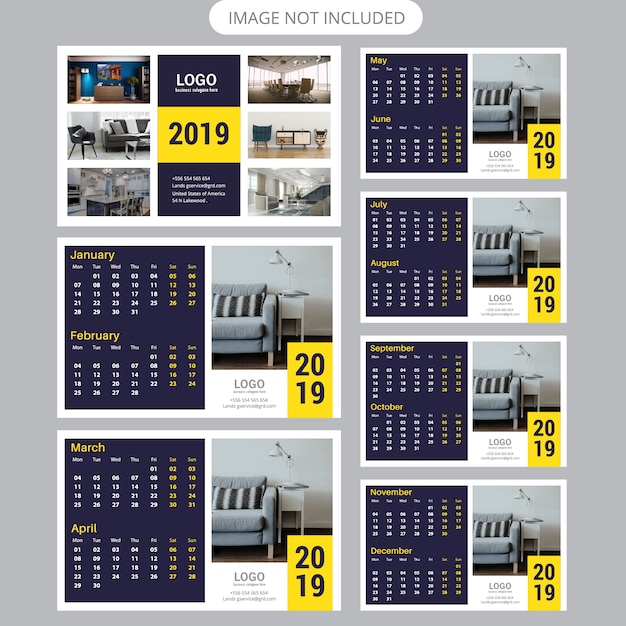 Desk calendar 2019