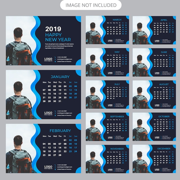 Desk calendar 2019