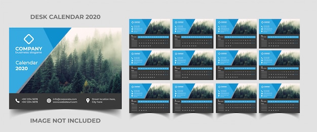 Vector desk calendar 2020 template