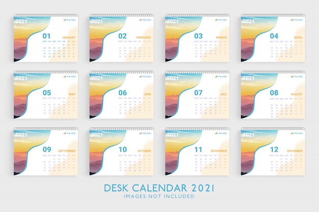 Desk Calendar 2021 template premium