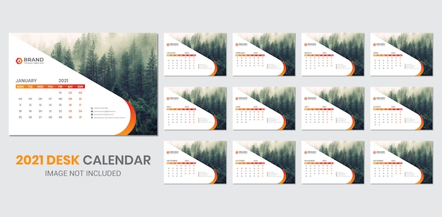 Vector desk calendar 2021