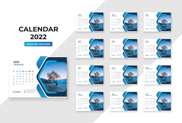 Desk calendar 2022 premium template