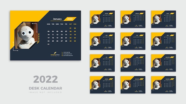 Desk Calendar 2022 Template Design