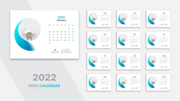 Desk Calendar 2022 Template