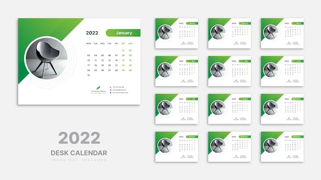 Modello di calendario da tavolo 2022