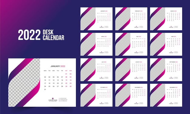 desk calendar 2022