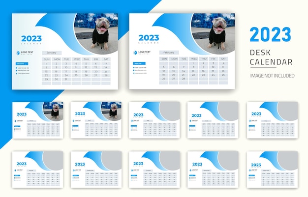 Calendario da tavolo 2023 modello pronto per la stampa
