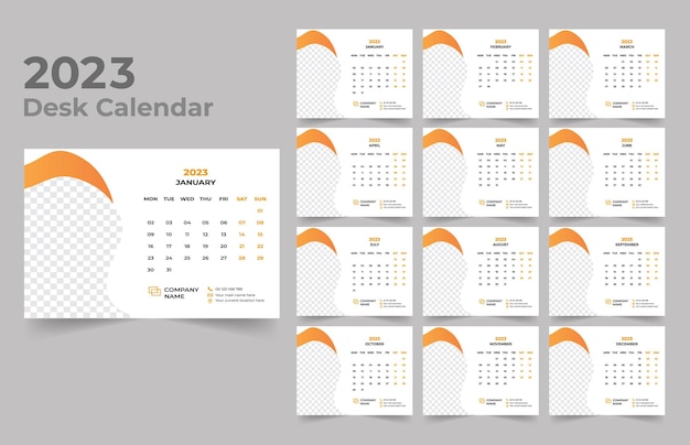 Desk Calendar 2023 Template Design