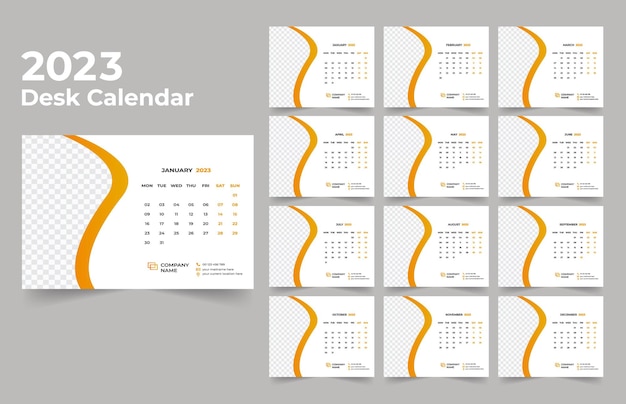 Desk Calendar 2023 Template Design