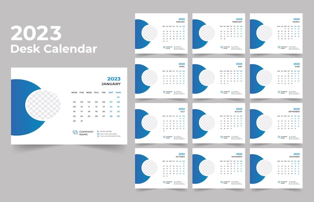 Desk Calendar 2023 Template Design