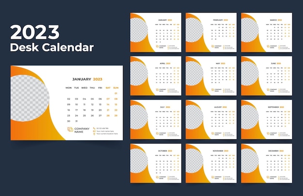 Desk Calendar 2023 Template Design