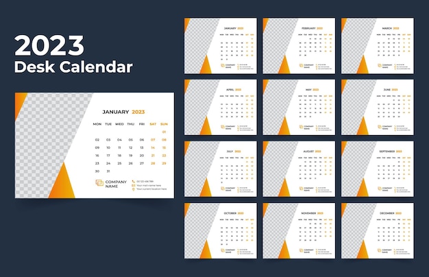 Desk Calendar 2023 Template Design