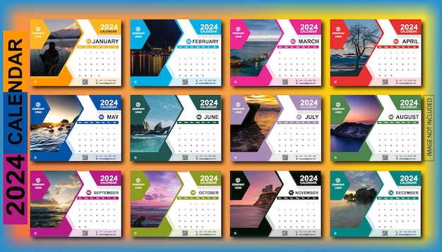 Vector desk calendar 2024