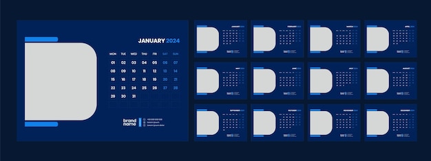 Vector the desk calendar 2024