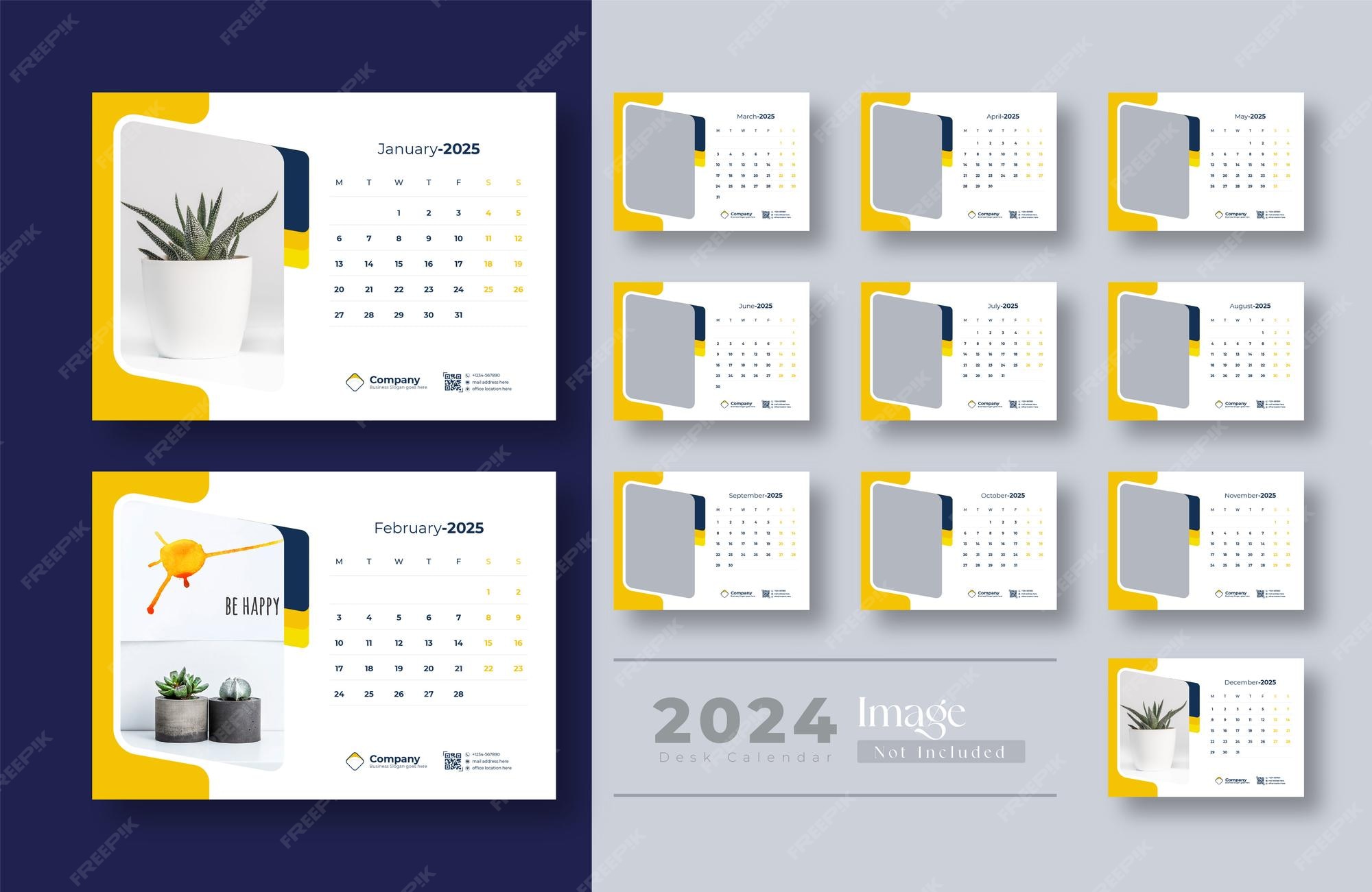 Premium Vector Desk calendar 2025 template design professional