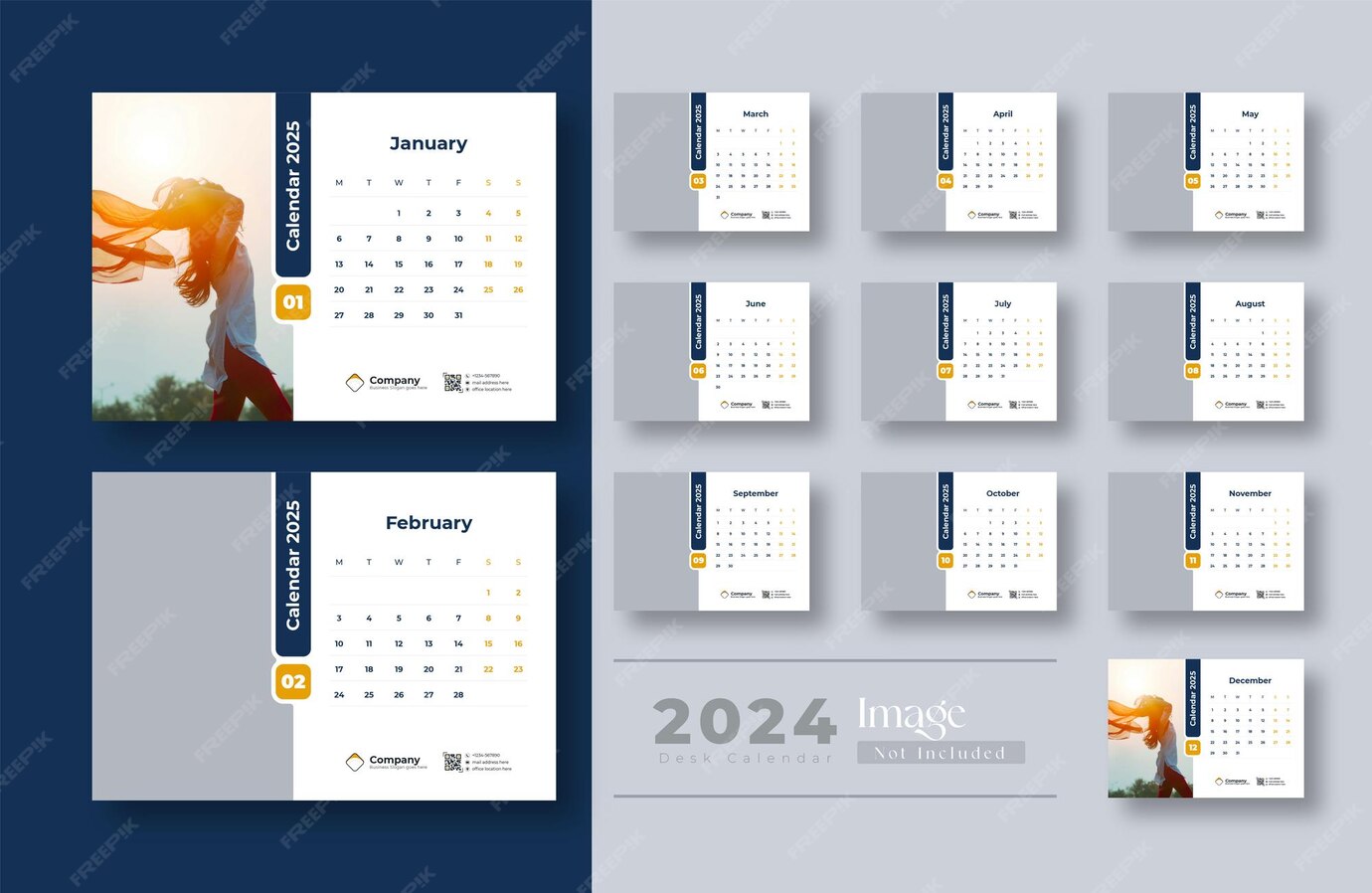 Premium Vector Desk calendar 2025 template design professional