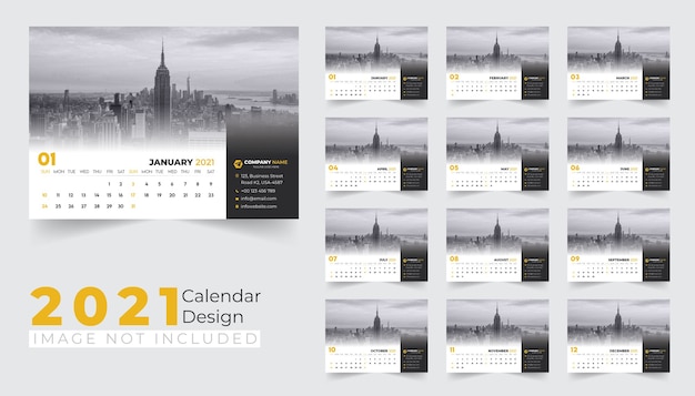 Desk calendar design 2021