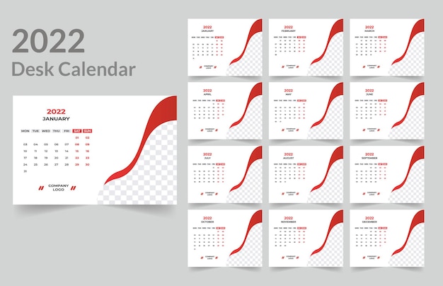 Desk calendar design 2022