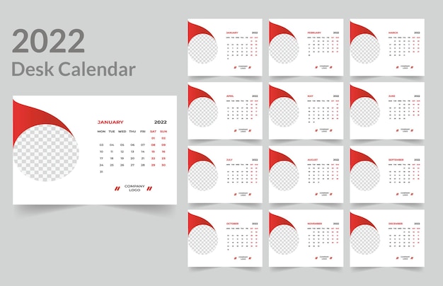 Desk calendar design 2022