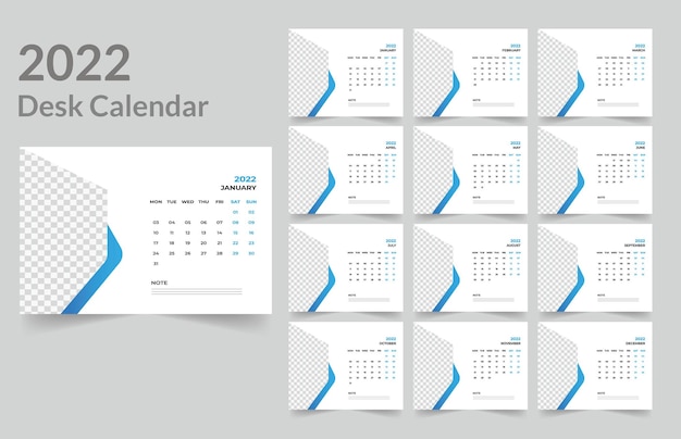 Desk calendar design 2022