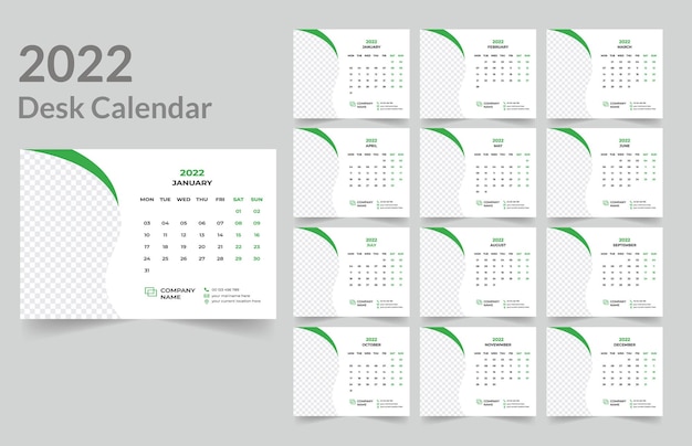 Desk calendar design 2022