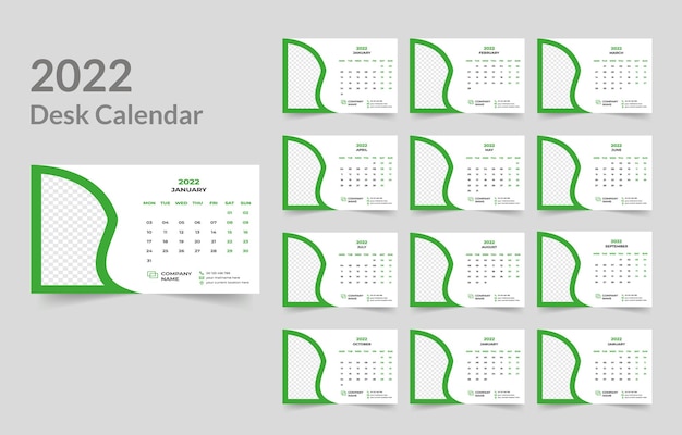 Desk calendar design 2022