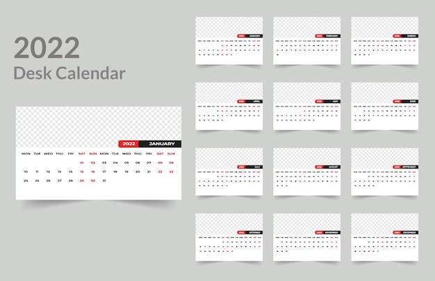 Desk calendar design 2022