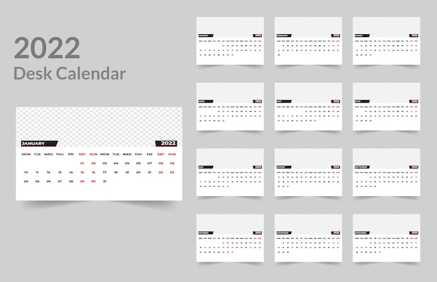 Desk calendar design 2022