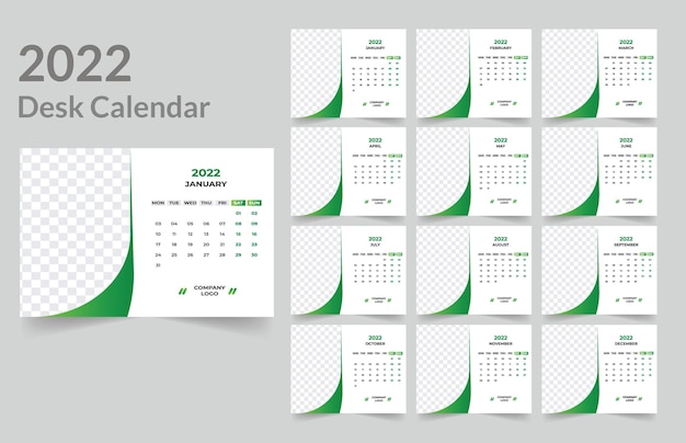 Desk calendar design 2022