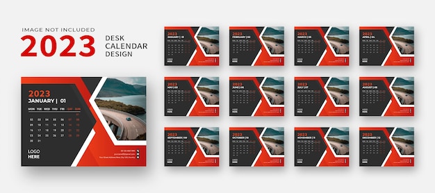 Desk calendar design 2023, modern desk calendar design for new year 2023