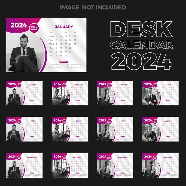 Desk calendar design template for your business