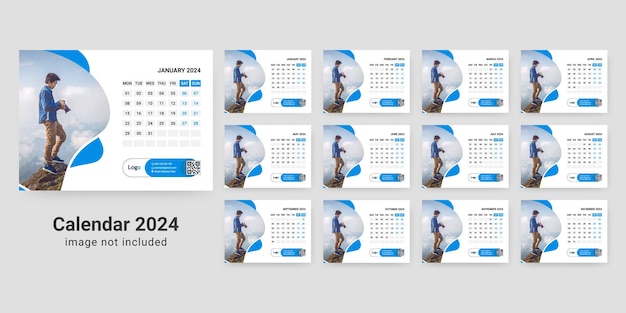 desk calendar template 2024