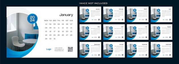 desk calendar template 2024