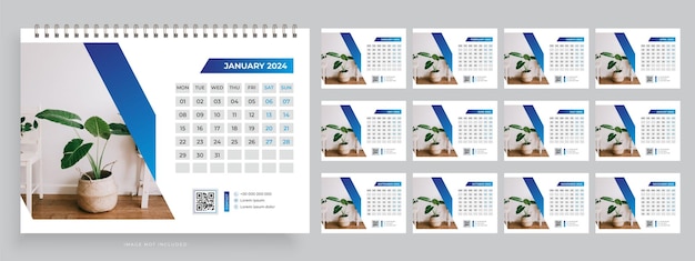 Desk calendar template 2024