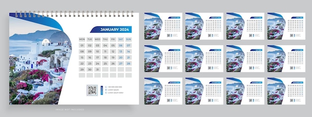 Desk calendar template 2024