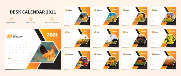 Desk calendar template design