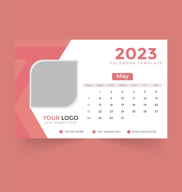 Vector desk calendar template for new year 2023