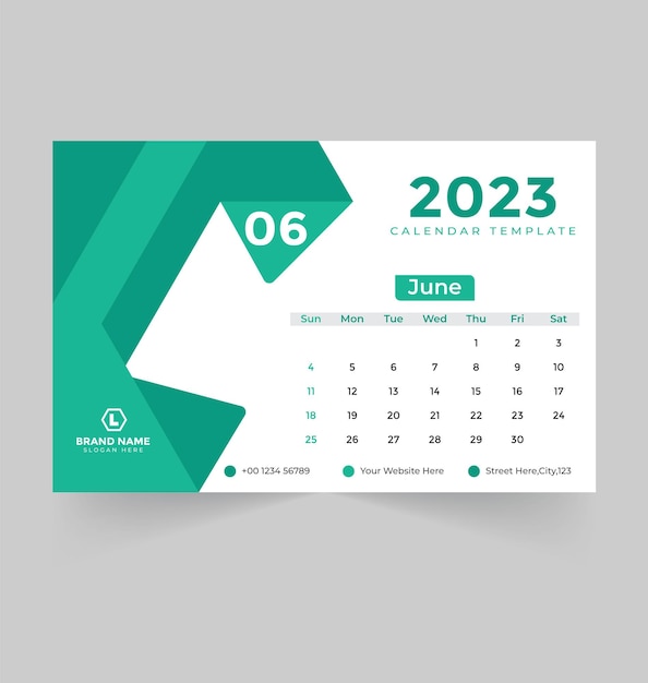 desk calendar template for new year 2023