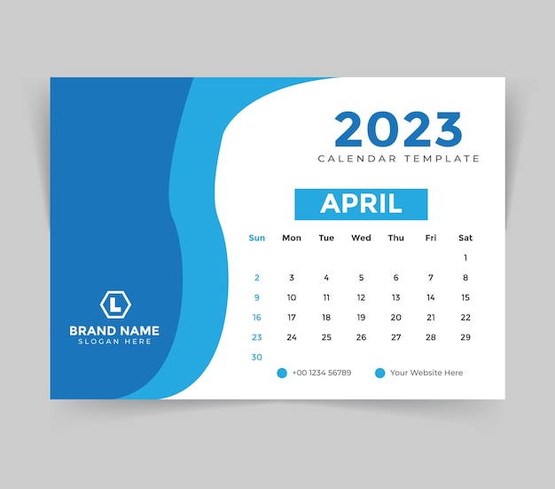 Шаблон настольного календаря на новый 2023 год