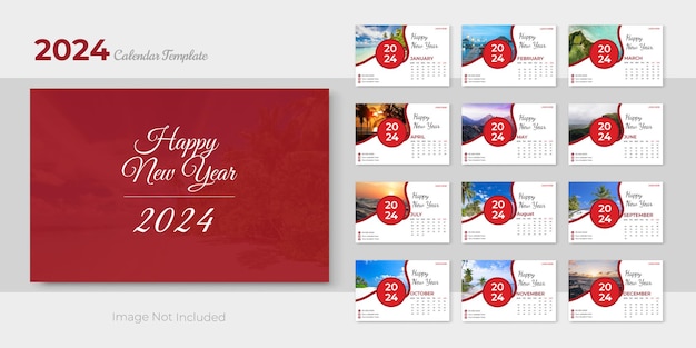 Desk Calendar Travel Planner Template Design 2024