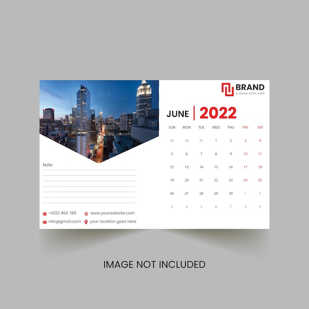 Vector desk calender template