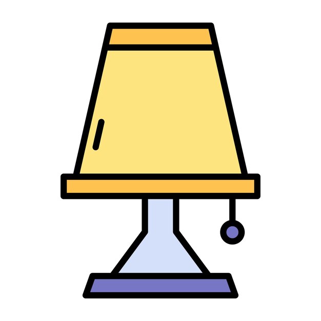 Desk lamp flat illustration