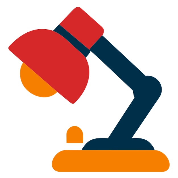 desk lamp icon colored shapes