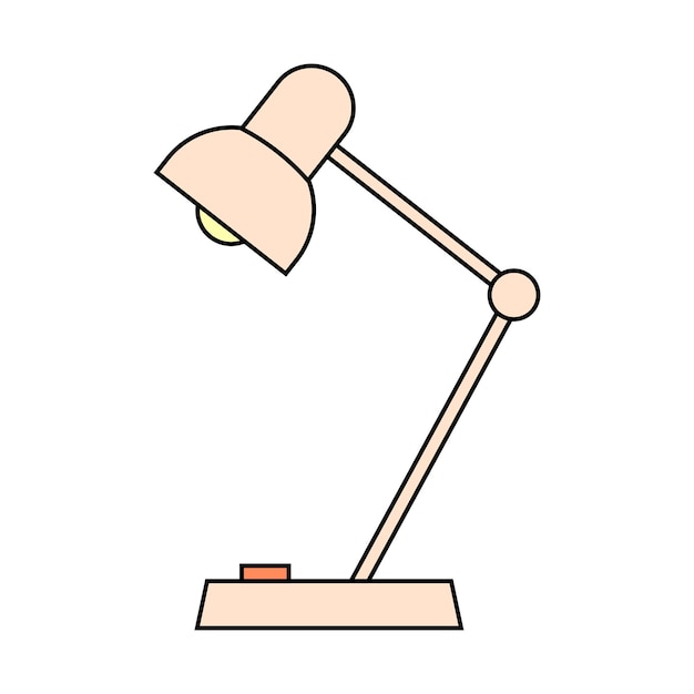 Desk lamp for lighting in the form of a colored icon office lamp illustration of the drawing of the lamp Isolated on white background Vector graphics