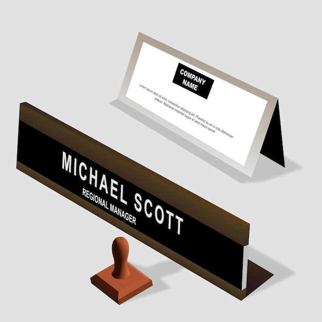 Desk plate name office - mockup