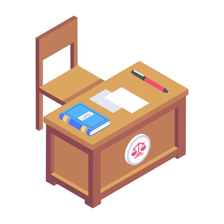 Vector a desk with a folder and a pen on it