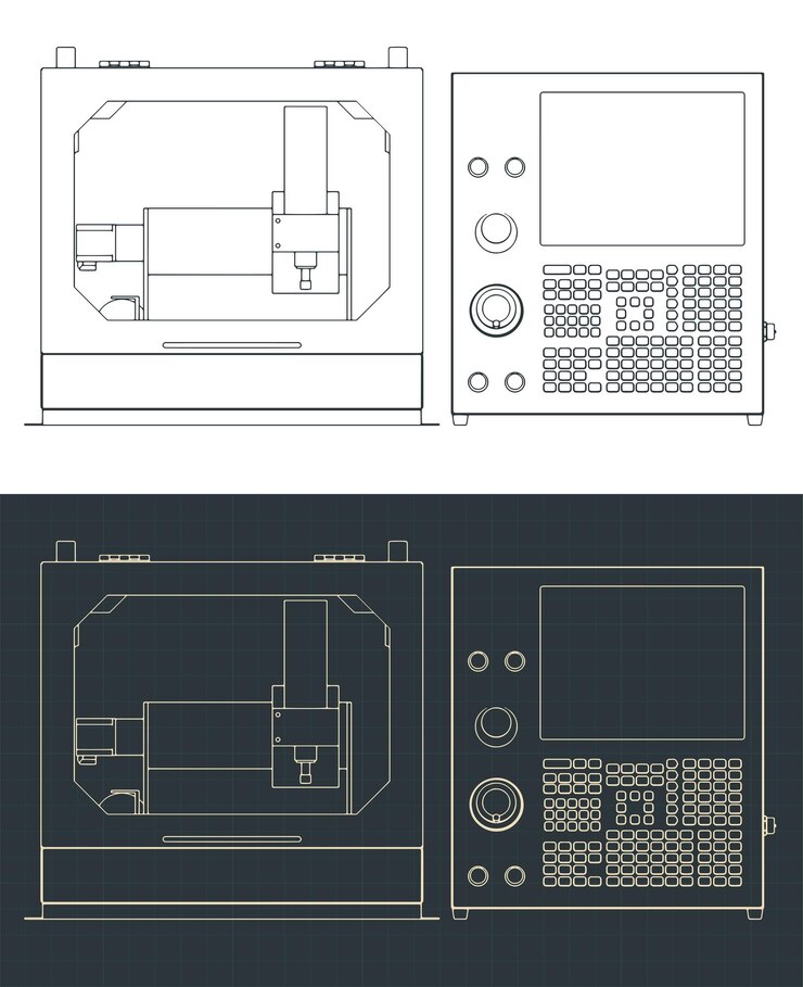 Vector desktop cnc router machine blueprints