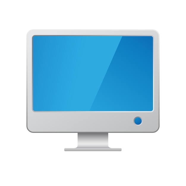 Desktop computer icon color vector illustration